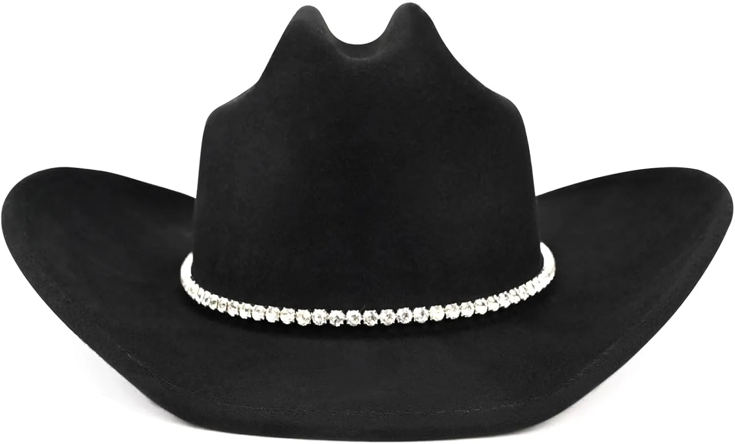 100% Wool Western Cowboy Hat for Men Women Classic Fedora Hat Felt Cowgirls Hats with Two Decorative Bands
