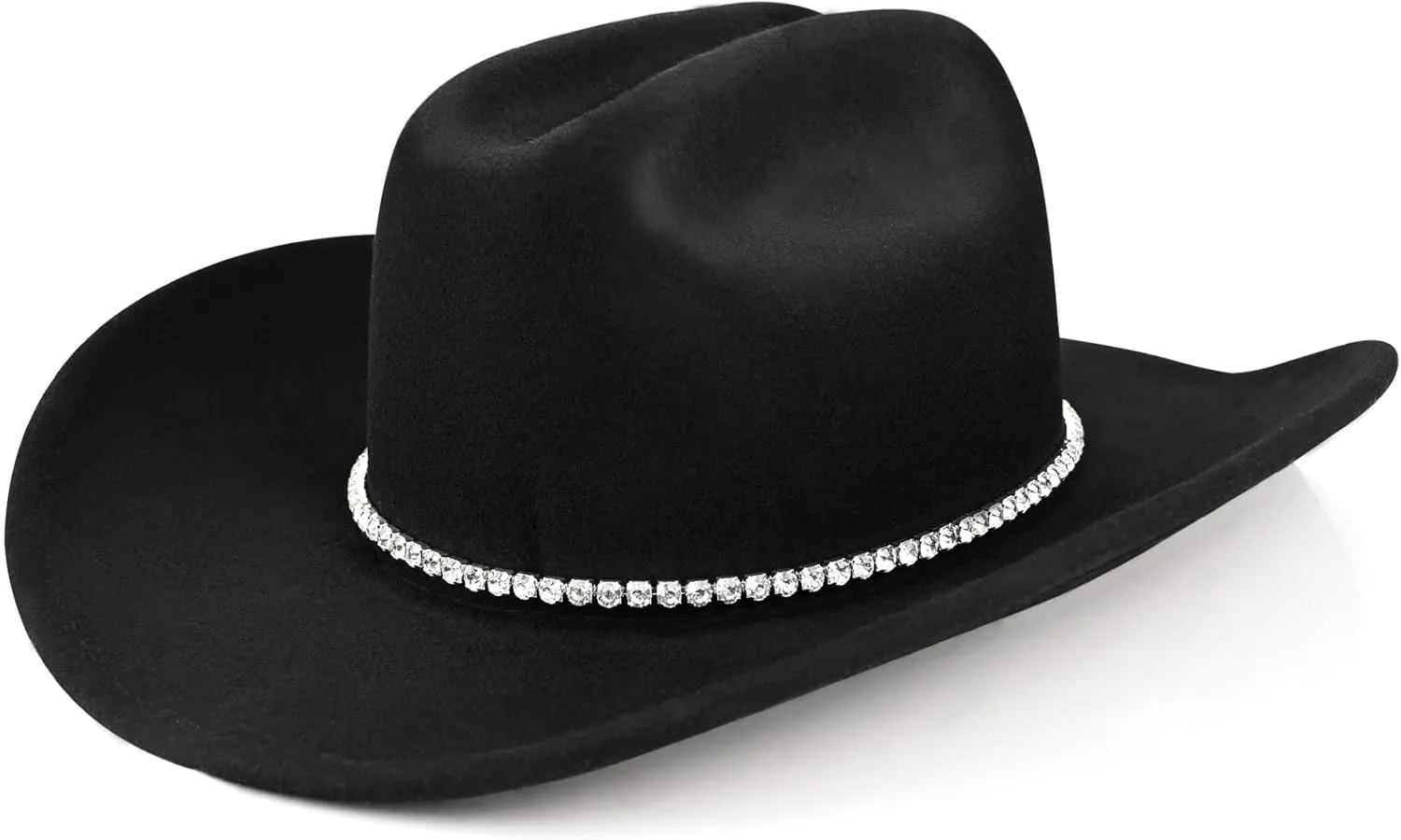 100% Wool Western Cowboy Hat for Men Women Classic Fedora Hat Felt Cowgirls Hats with Two Decorative Bands
