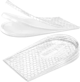 Adjustable Orthopedic Heel Lift, 3 Layers Height Increase Insoles for Leg Length Discrepancies, Heel Inserts for Achilles tendonitis, Heel Spurs and Heel Pain (Small, Transparent)