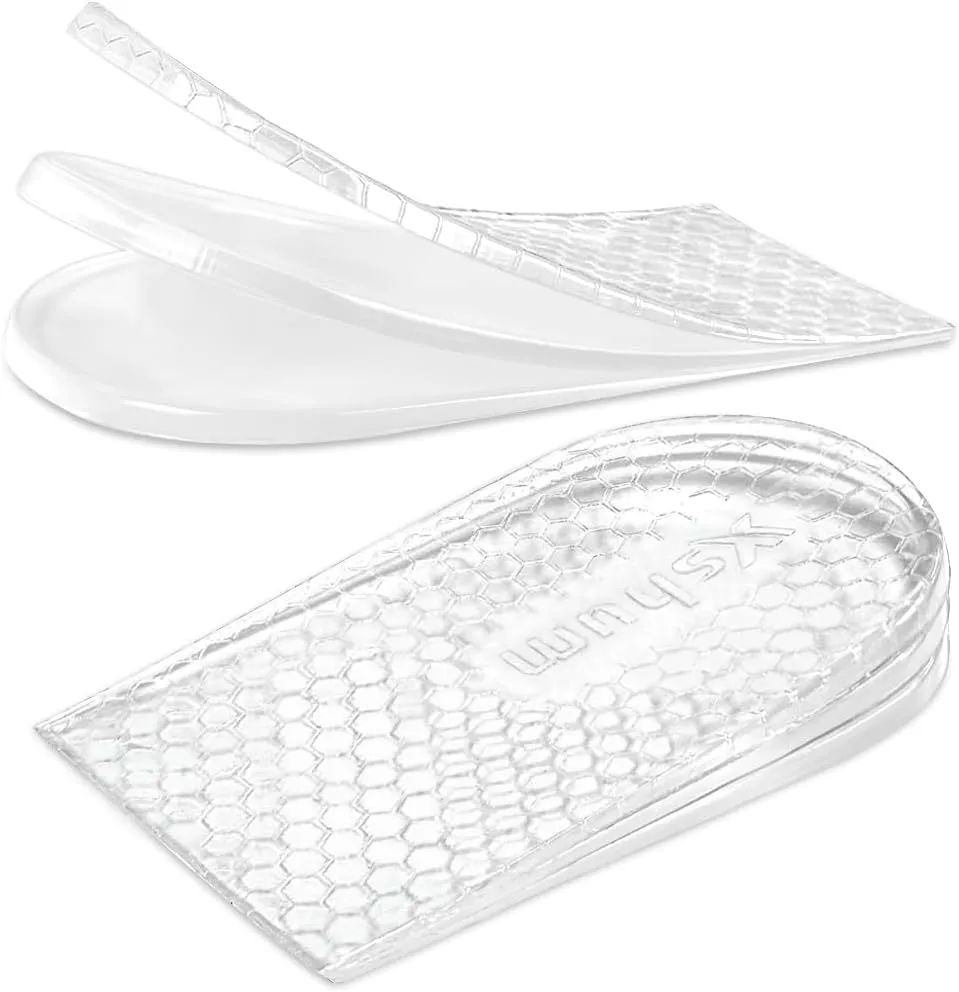 Adjustable Orthopedic Heel Lift, 3 Layers Height Increase Insoles for Leg Length Discrepancies, Heel Inserts for Achilles tendonitis, Heel Spurs and Heel Pain (Small, Transparent)