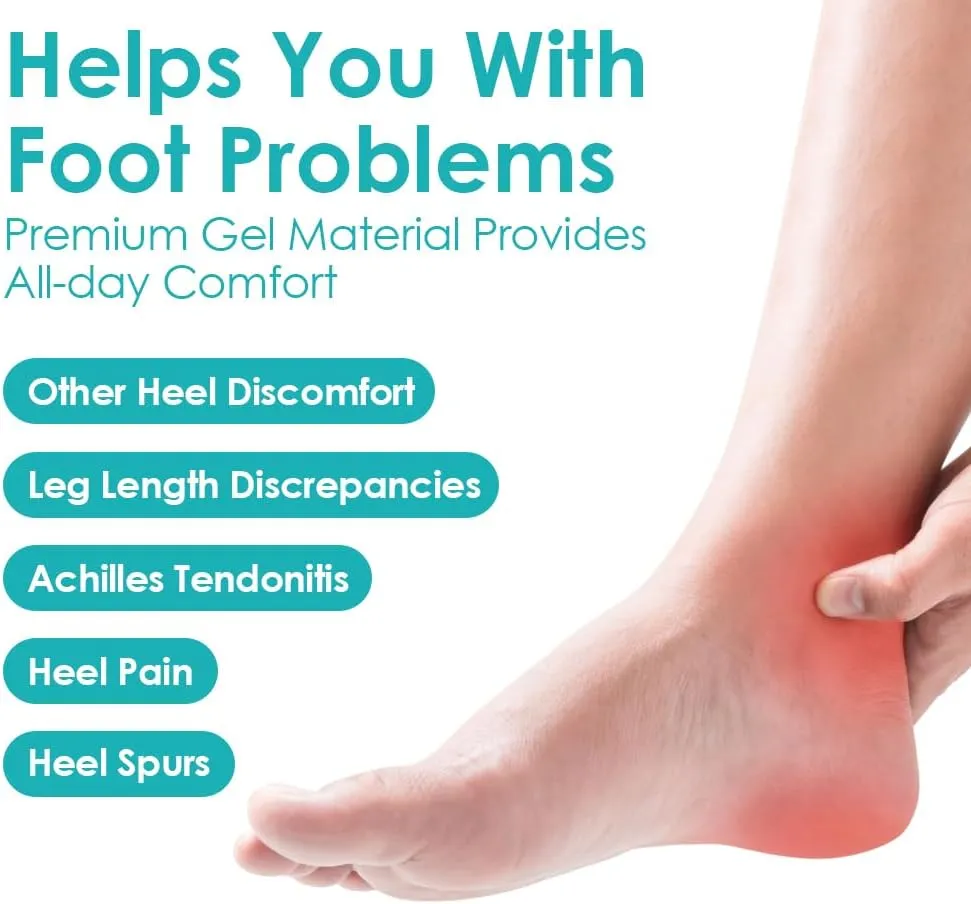 Adjustable Orthopedic Heel Lift, 3 Layers Height Increase Insoles for Leg Length Discrepancies, Heel Inserts for Achilles tendonitis, Heel Spurs and Heel Pain (Small, Transparent)