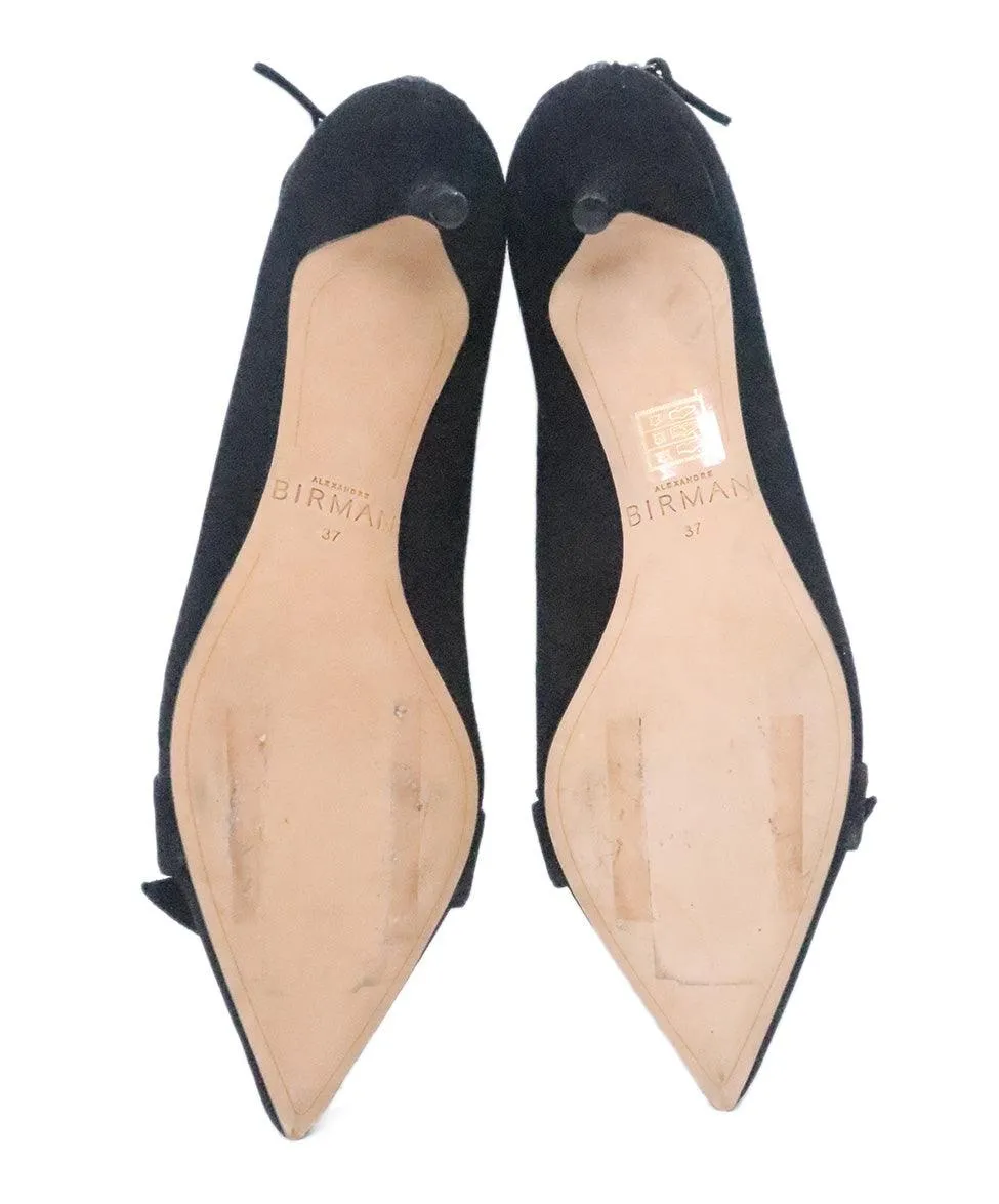 Alexandre Birman Black Suede Bow Booties sz 7