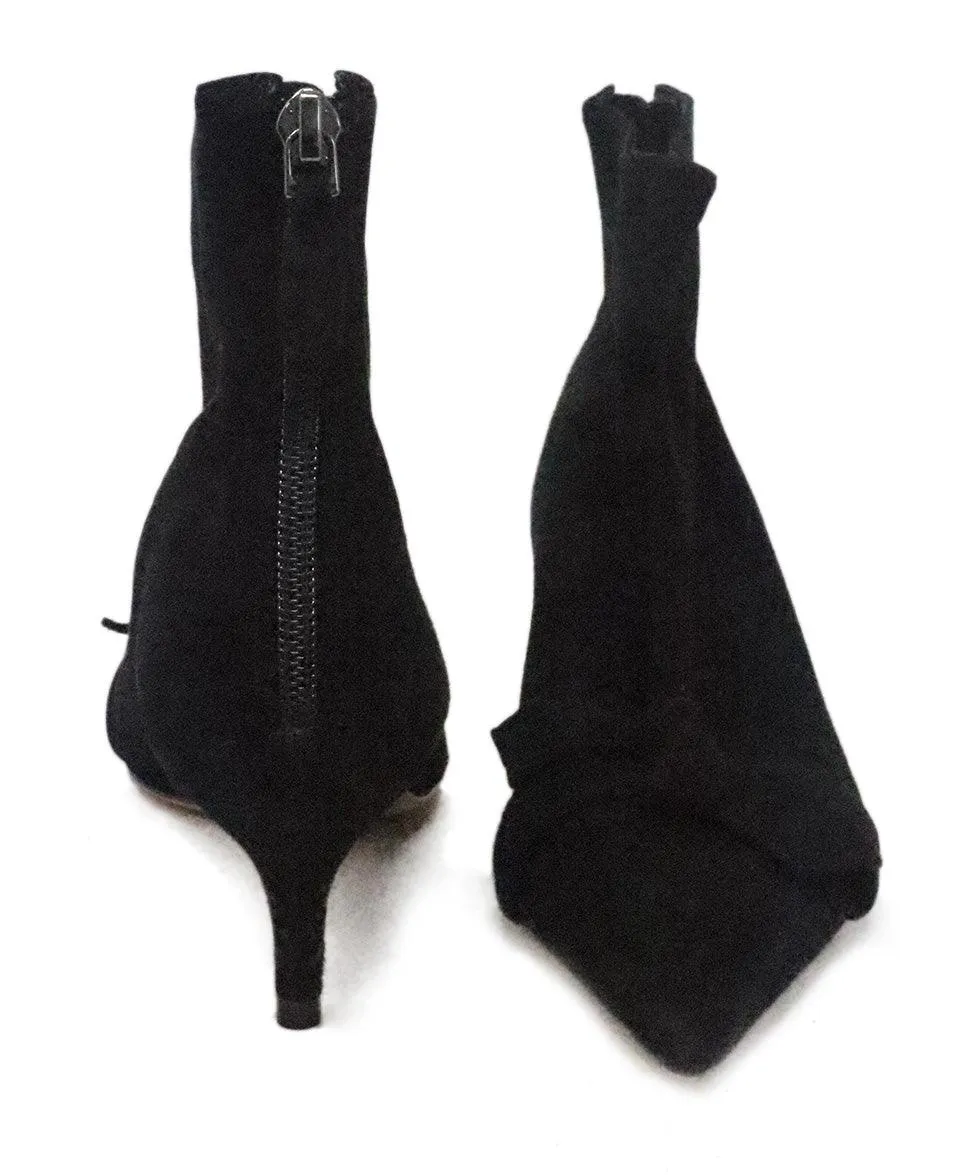 Alexandre Birman Black Suede Bow Booties sz 7