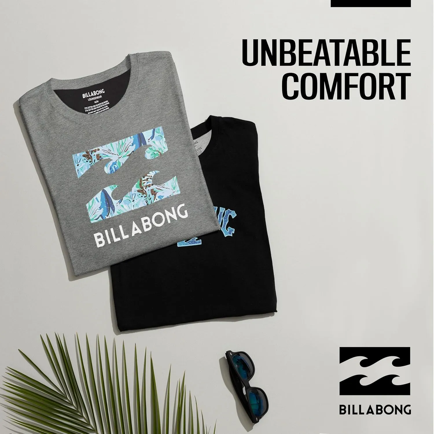 Billabong Mens 2 Pack Short Sleeve Lounge Crew Tee Graphic Lounge Wear Crewneck