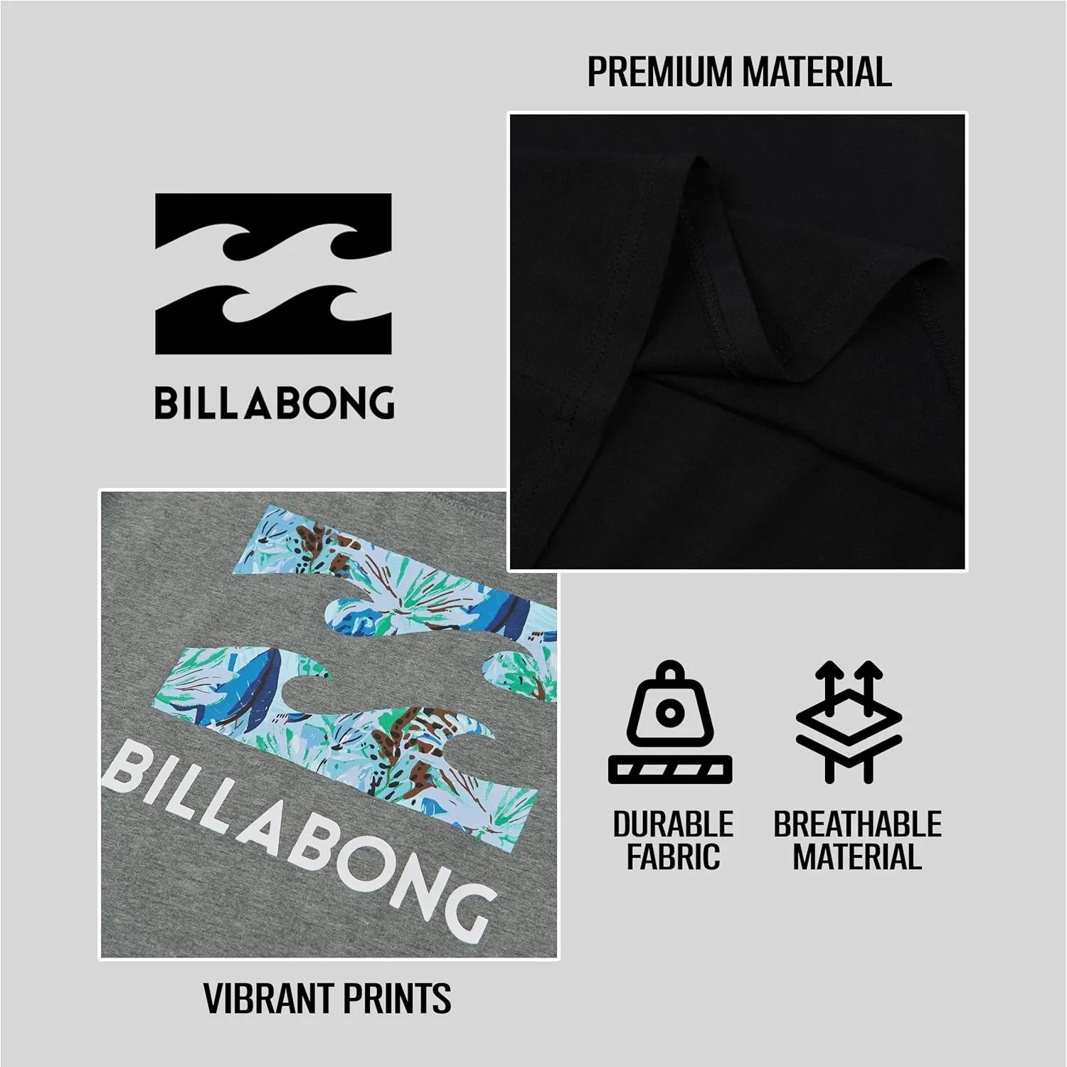 Billabong Mens 2 Pack Short Sleeve Lounge Crew Tee Graphic Lounge Wear Crewneck