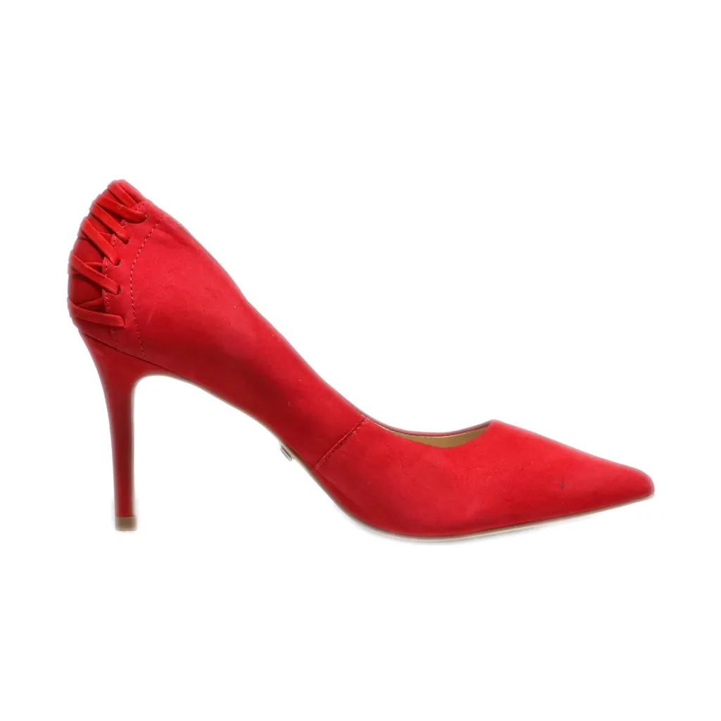 Buffalo High-Heel Shoes Suede Red Colour For Women