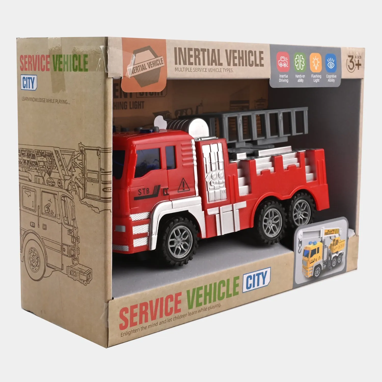 Coating Inertia Fire Lift Truck With Light