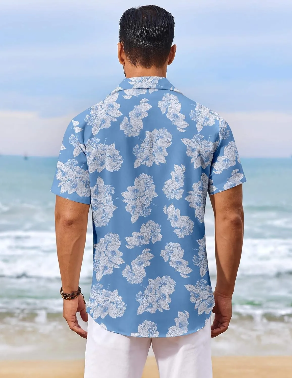 COOFANDY Men's Hawaiian Shirt Short Sleeve Floral Button Down Shirts Tropical Vacation Beach Shirts with Pocket