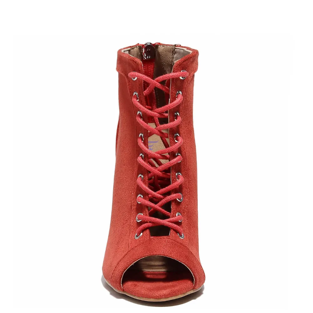 Dilynn - Red Vegan Suede - Street Sole