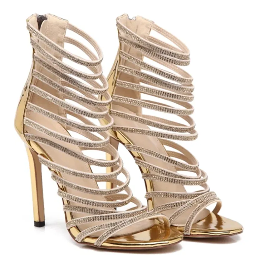 Funki Buys | Shoes | Women's Bling Gold Crystal Stilettos