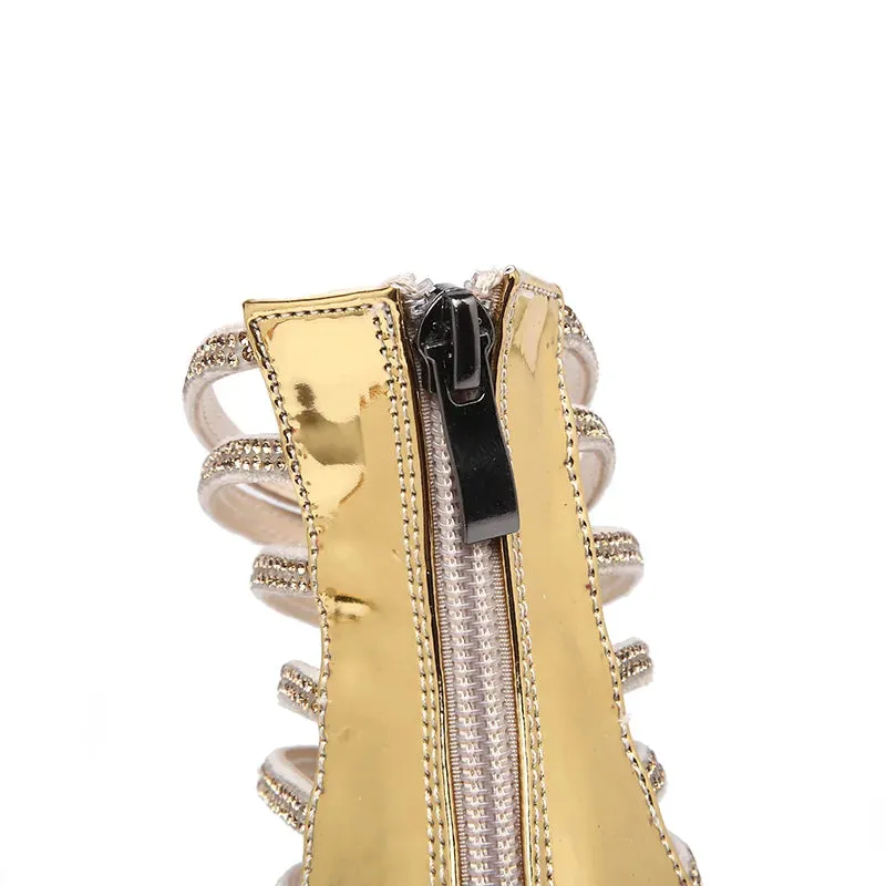 Funki Buys | Shoes | Women's Bling Gold Crystal Stilettos