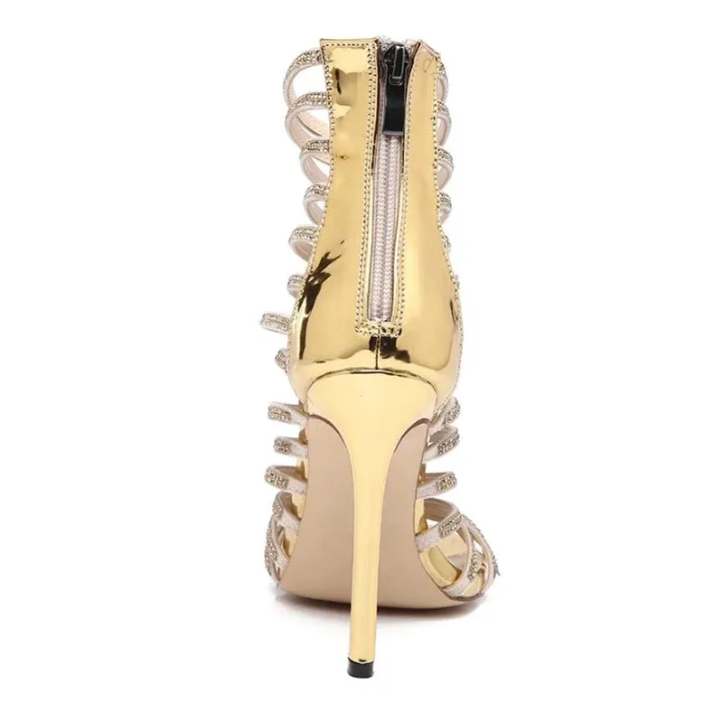 Funki Buys | Shoes | Women's Bling Gold Crystal Stilettos