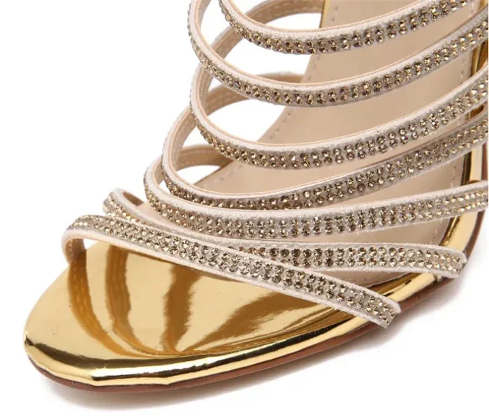 Funki Buys | Shoes | Women's Bling Gold Crystal Stilettos