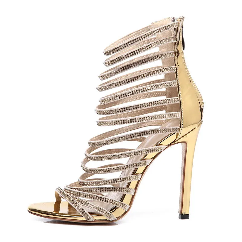 Funki Buys | Shoes | Women's Bling Gold Crystal Stilettos