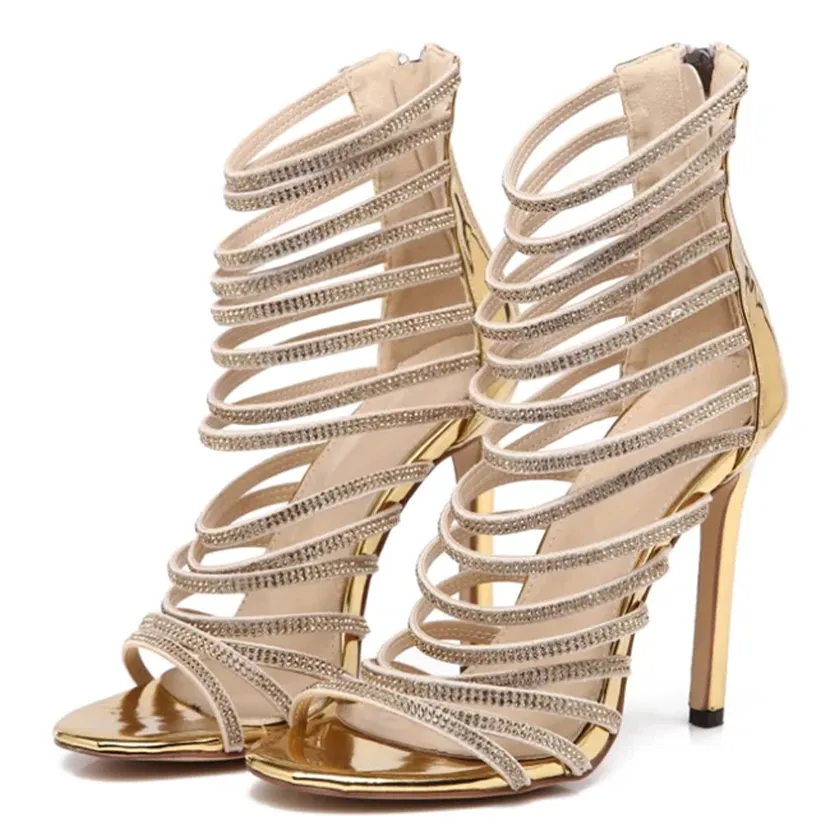 Funki Buys | Shoes | Women's Bling Gold Crystal Stilettos
