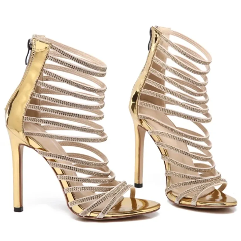 Funki Buys | Shoes | Women's Bling Gold Crystal Stilettos