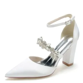 Funki Buys | Shoes | Women's Chic Crystal Satin Wedding Shoe