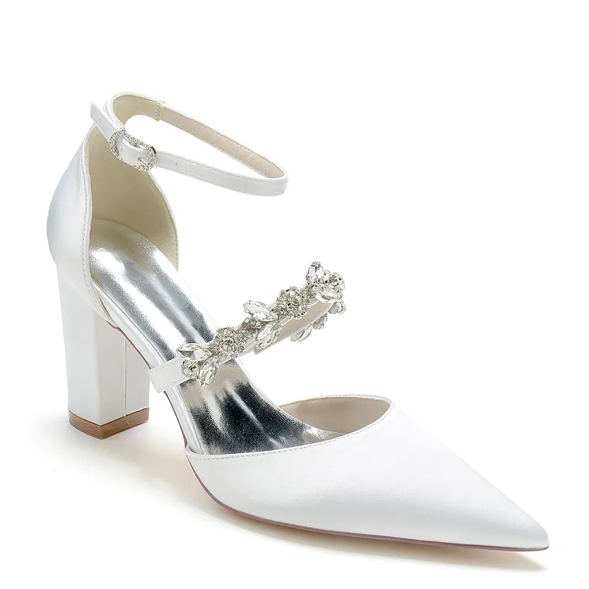 Funki Buys | Shoes | Women's Chic Crystal Satin Wedding Shoe