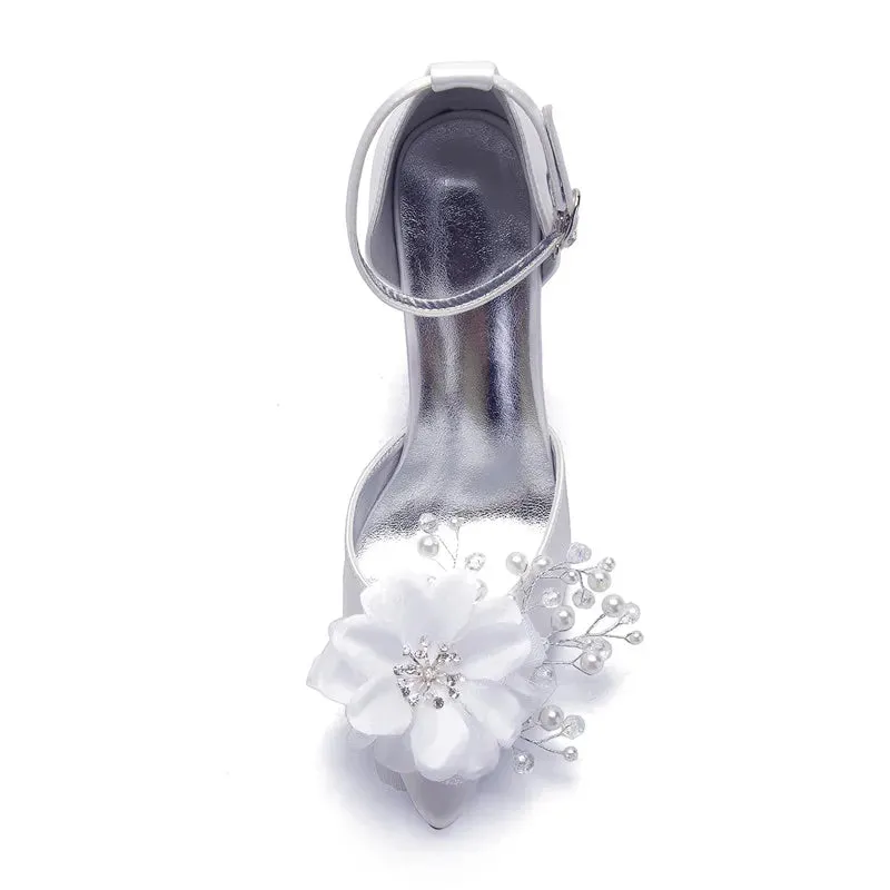 Funki Buys | Shoes | Women's Satin Pearl High Heel Bridal Shoe