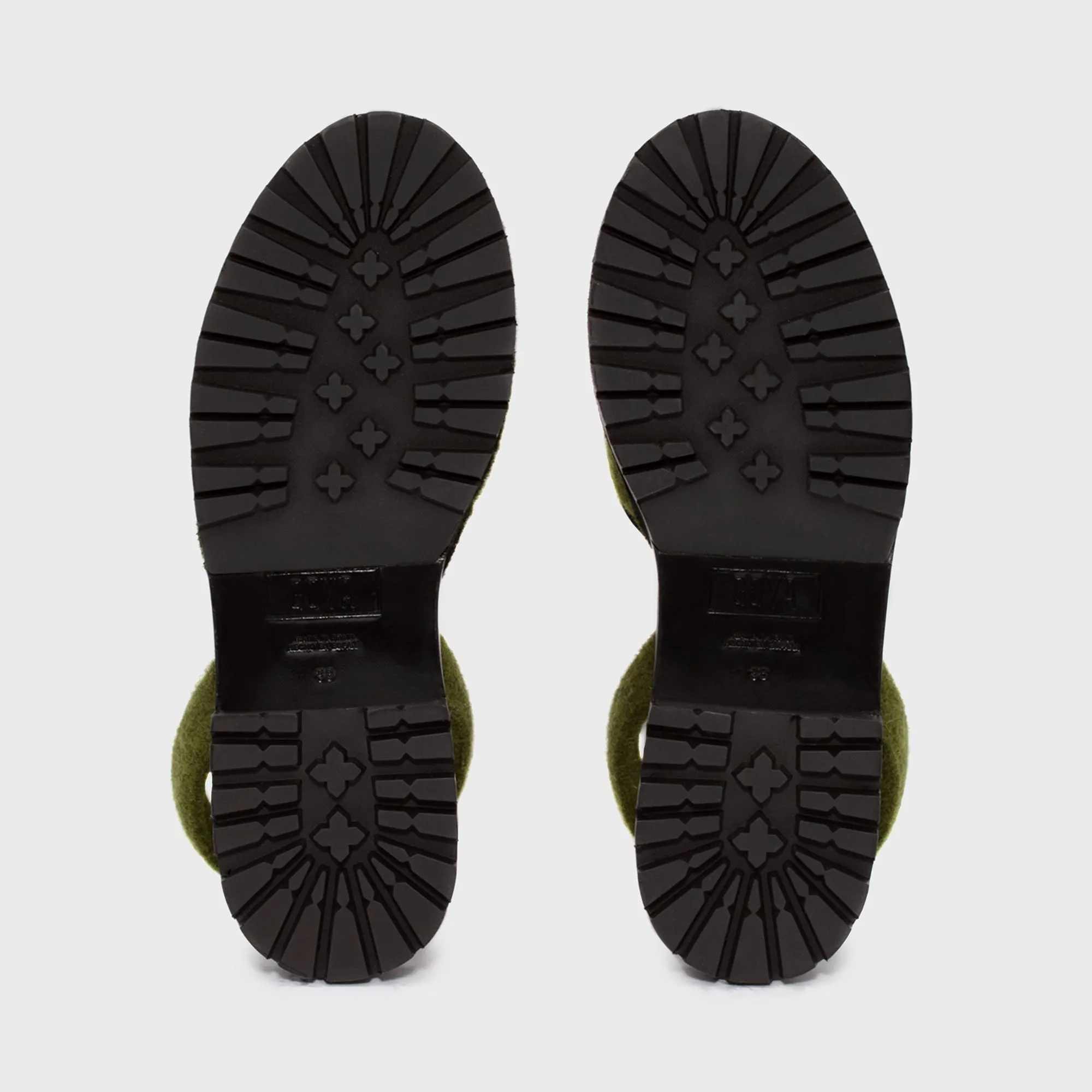 GOYA Velcro Moss Crystal Embellished Felt Sandals