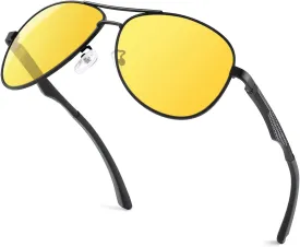GQUEEN Classic Military Style Pilot Polarized Sunglasses Spring Hinges Al-Mg for mens womens MOS1