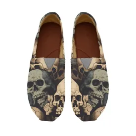 Gray Skulls Stylish Slip-Ons for Mens Casual Comfort