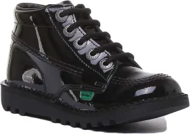 Kickers Kickers Kick Hi In Black Patent in Infants UK Size 5 - 12