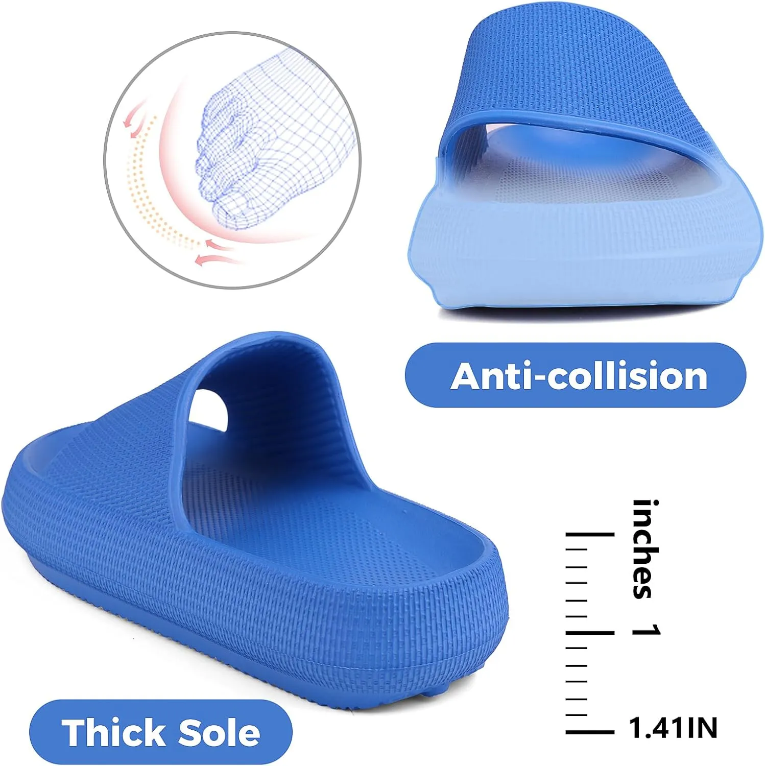 Kids Cloud Slides Boys Girls Flip Flops Slip On Beach Sandals Youth Pool Shower Shoes EVA Summer Slippers??11 Little Kids - 6 Big Kids??