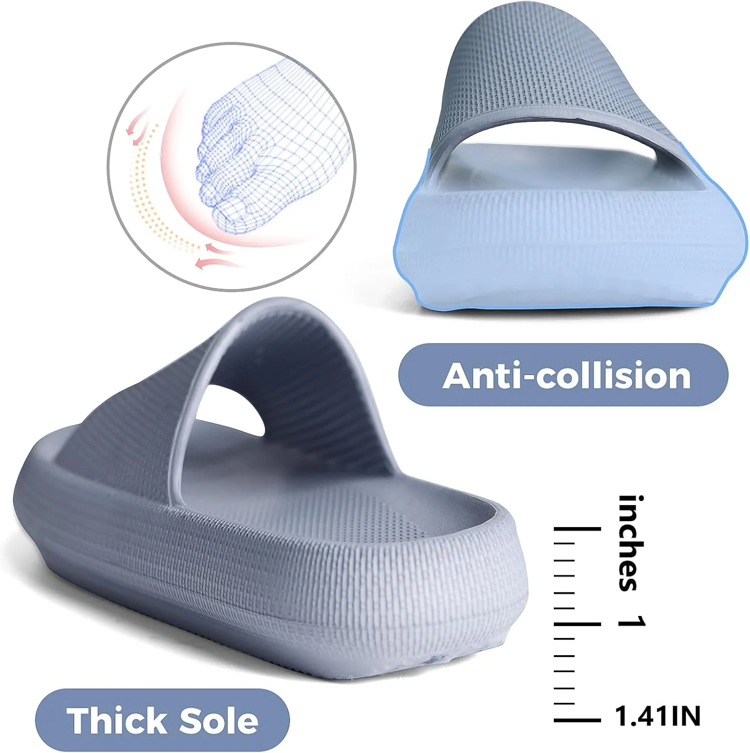 Kids Cloud Slides Boys Girls Flip Flops Slip On Beach Sandals Youth Pool Shower Shoes EVA Summer Slippers??11 Little Kids - 6 Big Kids??