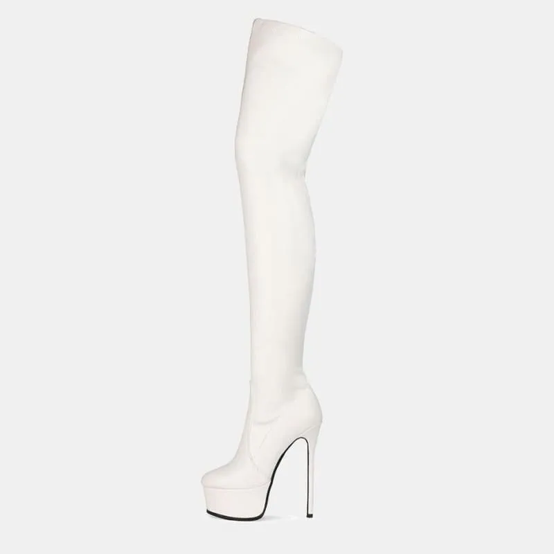 Ladies Dominatrix Platform Stiletto Heel Unisex Thigh-high Boots
