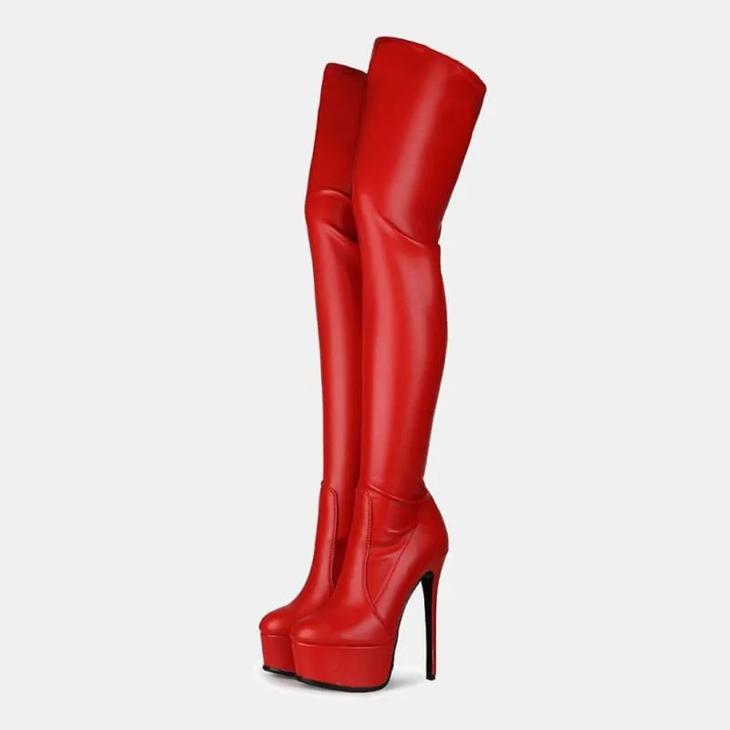 Ladies Dominatrix Platform Stiletto Heel Unisex Thigh-high Boots