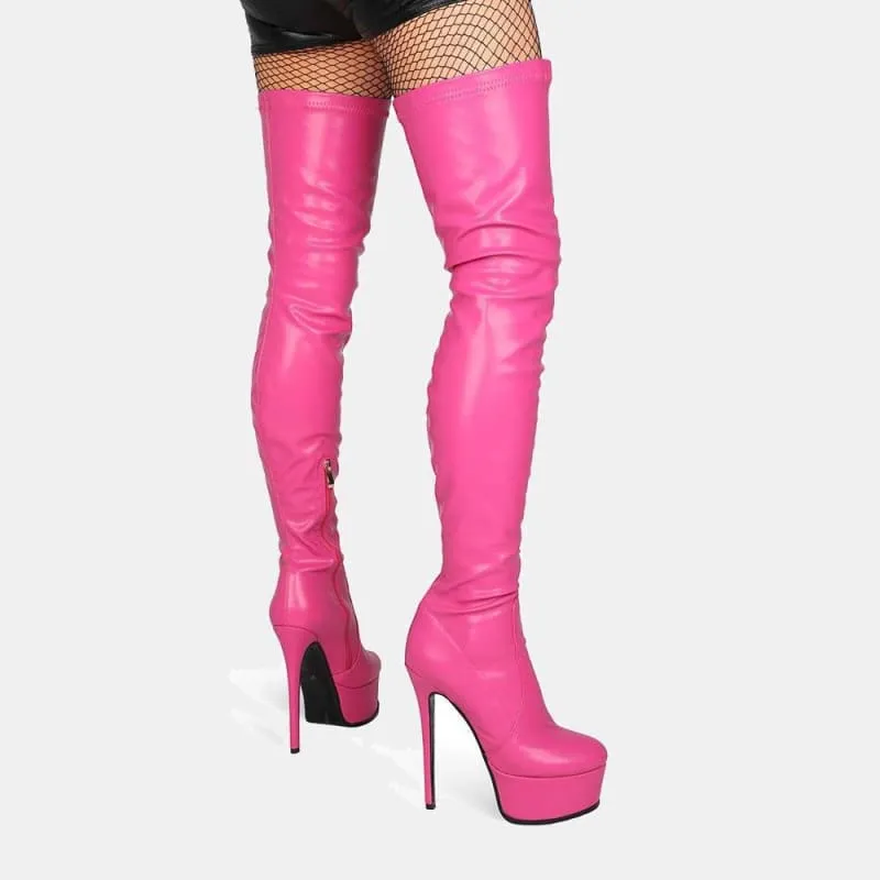 Ladies Dominatrix Platform Stiletto Heel Unisex Thigh-high Boots