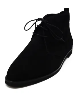 Manolo Blahnik Black Suede Lace Up Booties sz 11