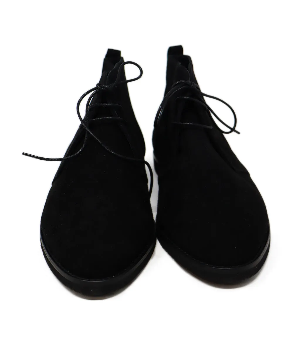 Manolo Blahnik Black Suede Lace Up Booties sz 11