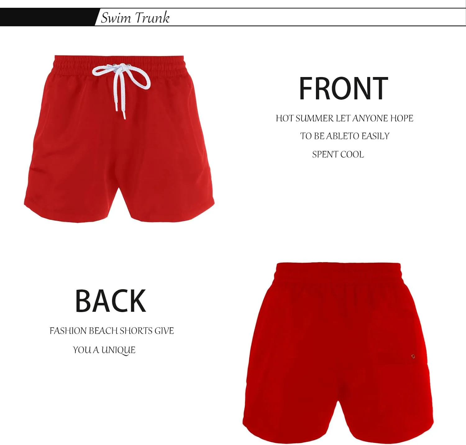 Mens Swim Trunks 5" with Mesh Lining Quick Dry Beach Shorts for Swimming Men Bathing Suit