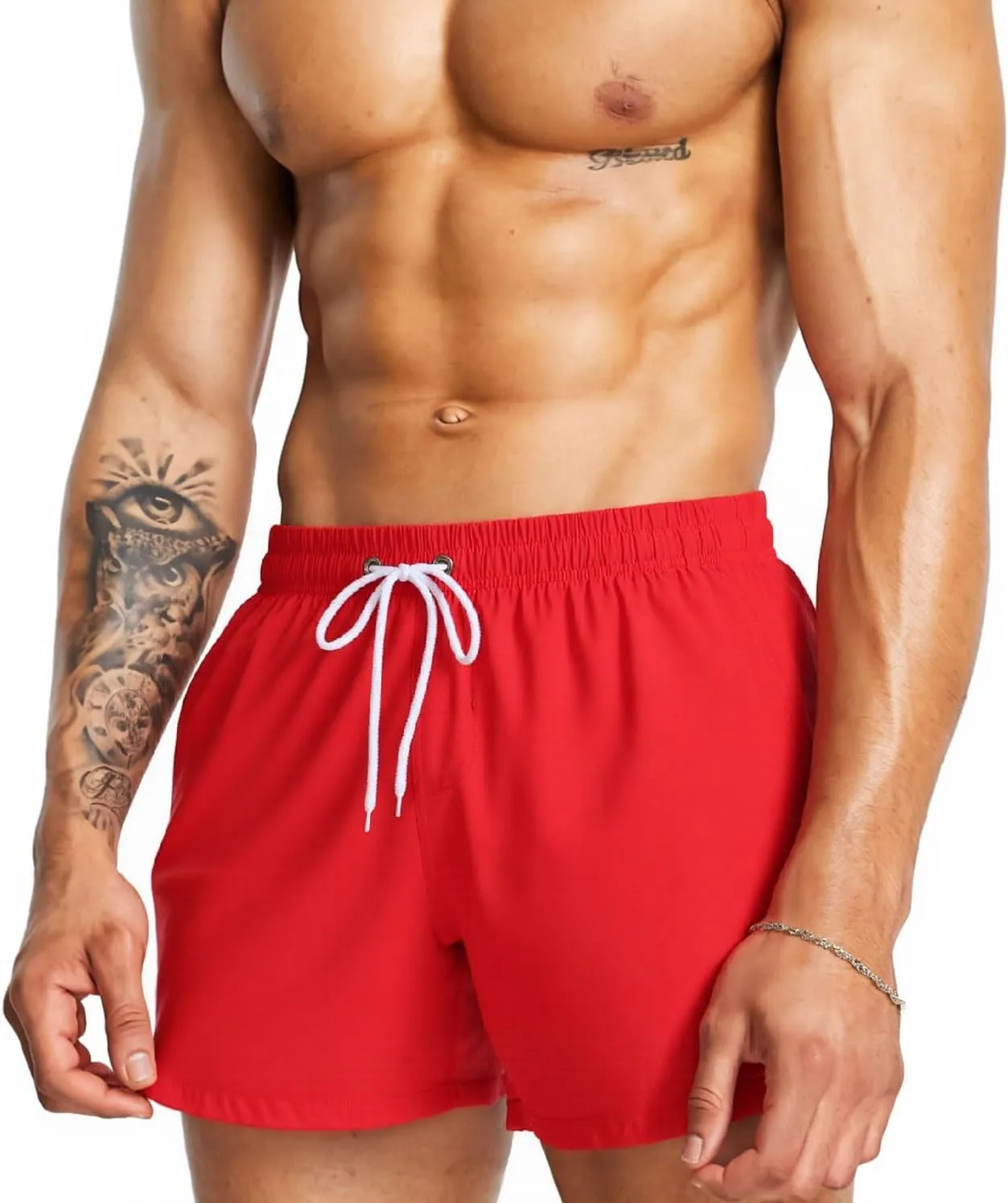 Mens Swim Trunks 5" with Mesh Lining Quick Dry Beach Shorts for Swimming Men Bathing Suit