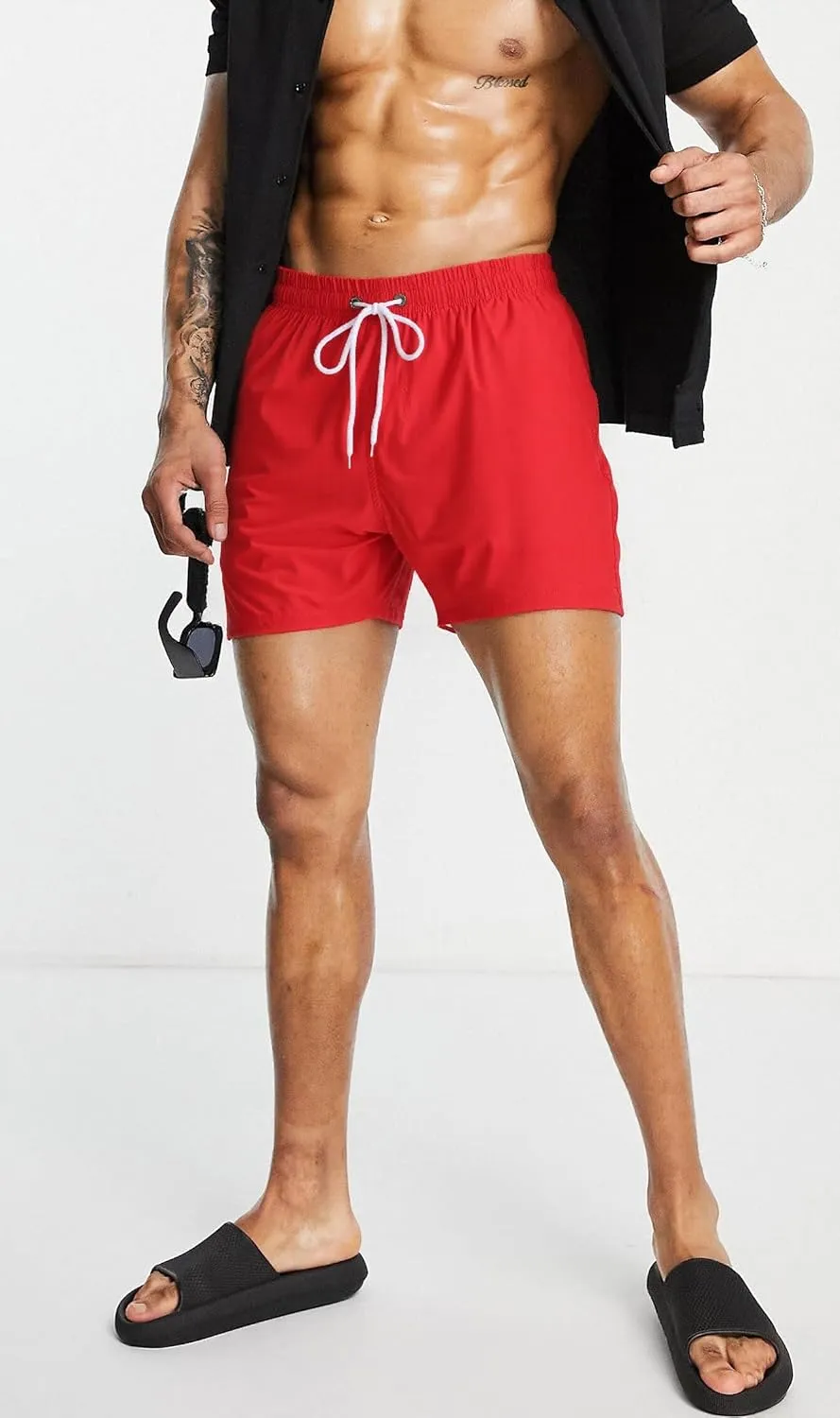 Mens Swim Trunks 5" with Mesh Lining Quick Dry Beach Shorts for Swimming Men Bathing Suit