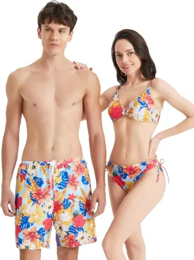 PATPAT Matching Hawaiian Swimsuits for Couples Two Piece Bikini Sets or Swim Trunks Summer Beach Vacation Swimwear