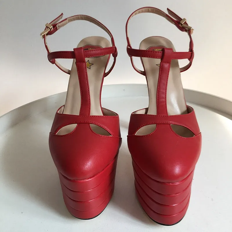 Platform T Strap Pump Heels