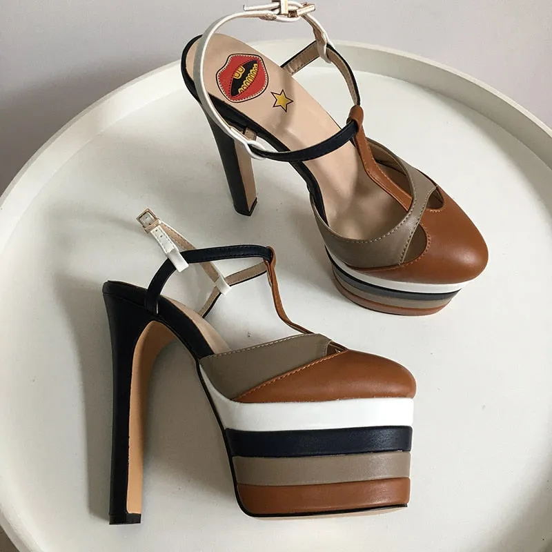 Platform T Strap Pump Heels