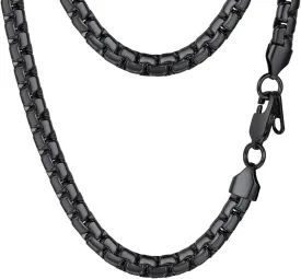 PROSTEEL Stylish Stainless Steel Round Link Chain Necklace for Men, 2mm/4mm/6mm. Silver/Gold/Black Tone, Hypoallergenic Jewelry, 14"-30", Come with Box