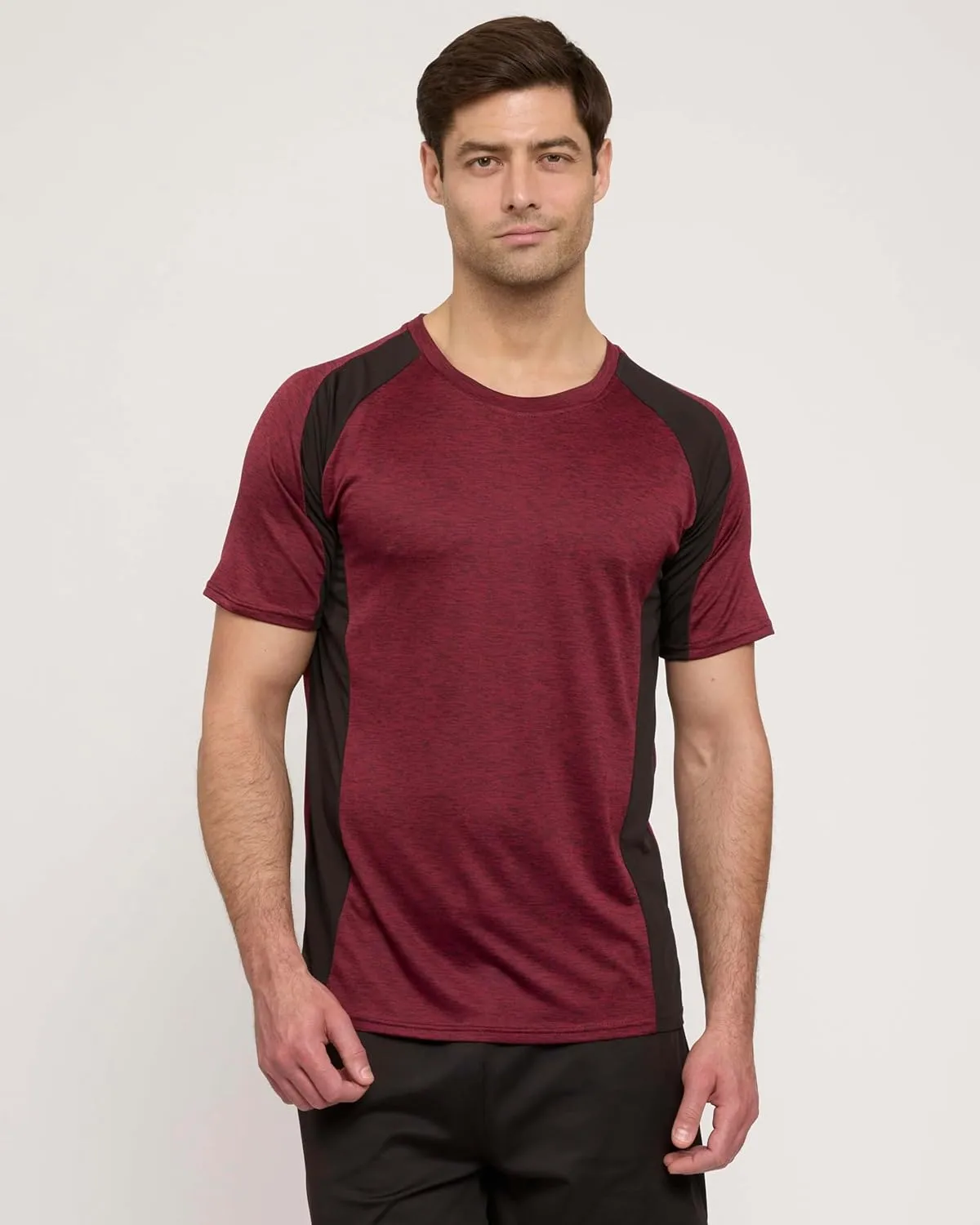 Real Essentials 5 Pack: Men??s Short Sleeve Dry Fit Active Crew Neck T Shirt - Athletic Running Gym Workout Tee Tops