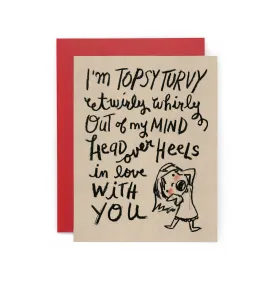 Topsy Turvy Head Over Heels Girl Card