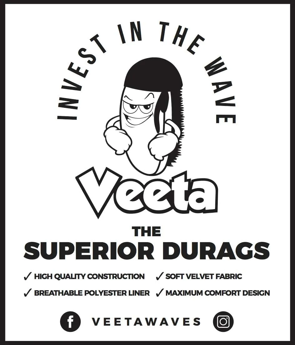 Veeta Superior Velvet Durag - Soft Velvet Durags for Men & Women, Long Double Wide Straps, Silky Durag Liner, Triple Stitched